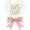 Ballon XXL Welcome Baby Girl (gonflé à l'hélium) 