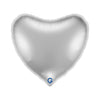 XXL Riesen Herz silber Ballon (mit Helium gefüllt)