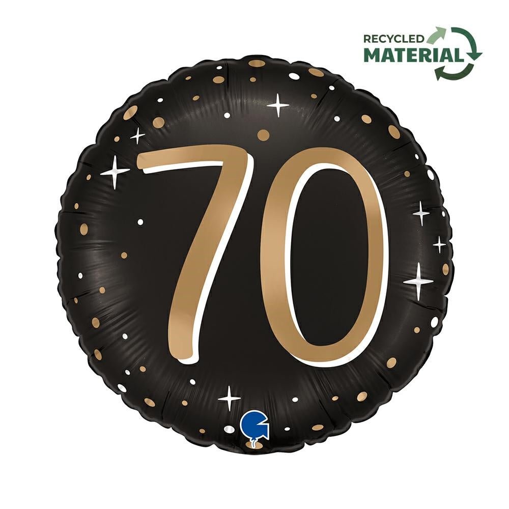 70 Geburtstag Ballon (mit Helium gefüllt) - Runder Ballon helium
