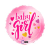 Ballon coeur rose bébé fille (gonflé à l'hélium) 