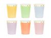 Becher sechs Farben