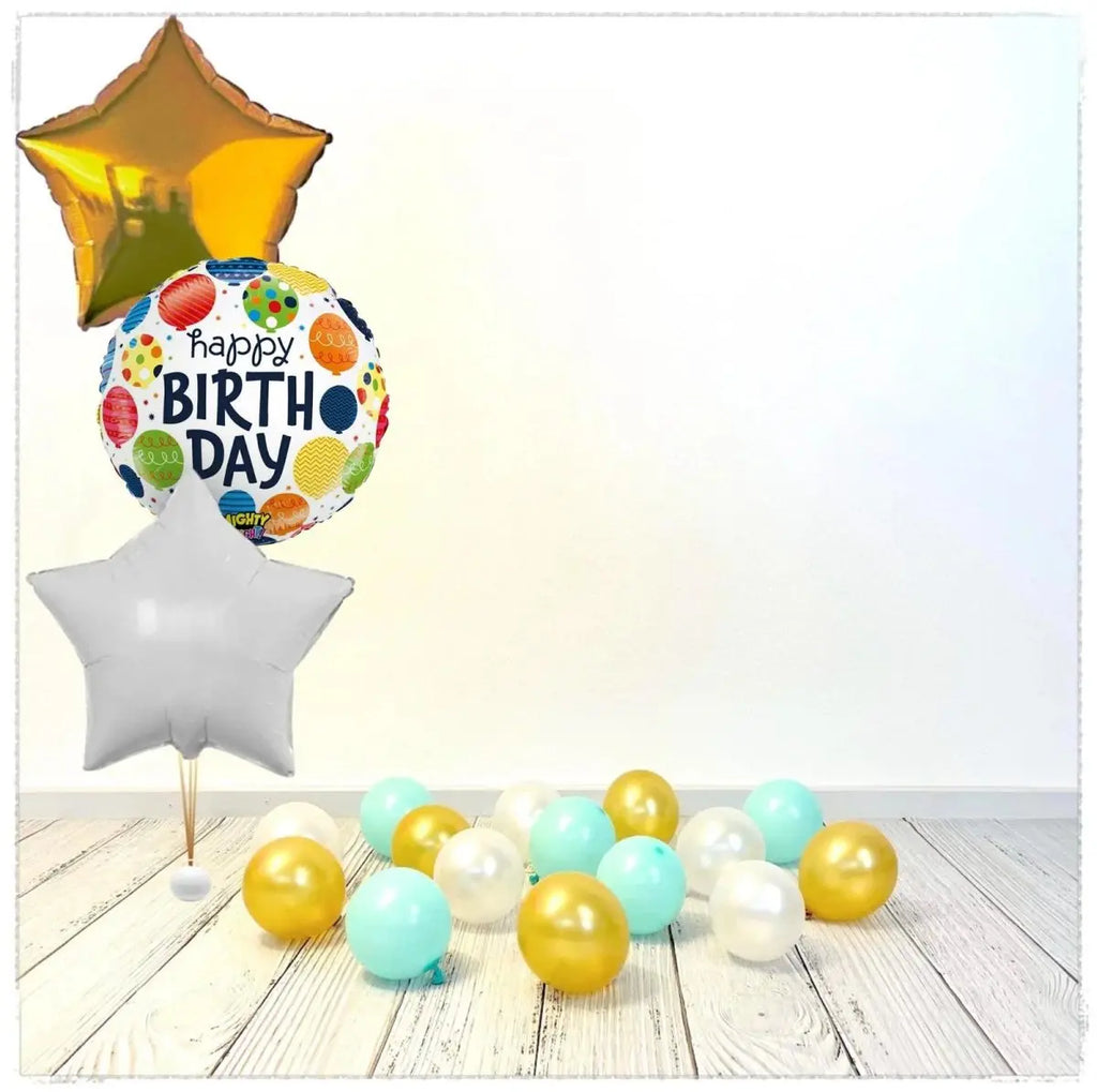 Bouquet zu Zahlen Ballon Happy Birthday Tiffany (mit Helium gefüllt) - Bouquet zu Ballone