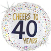Cheers to 40 Years Ballon (mit Helium gefüllt)