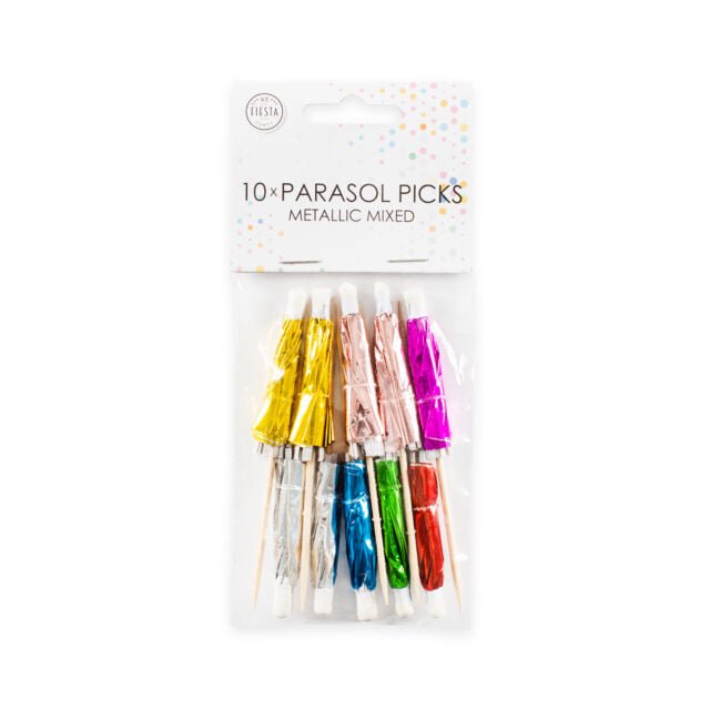 Cocktail Schirmchen Sticks metallic assortiert - Flaggen Sticks