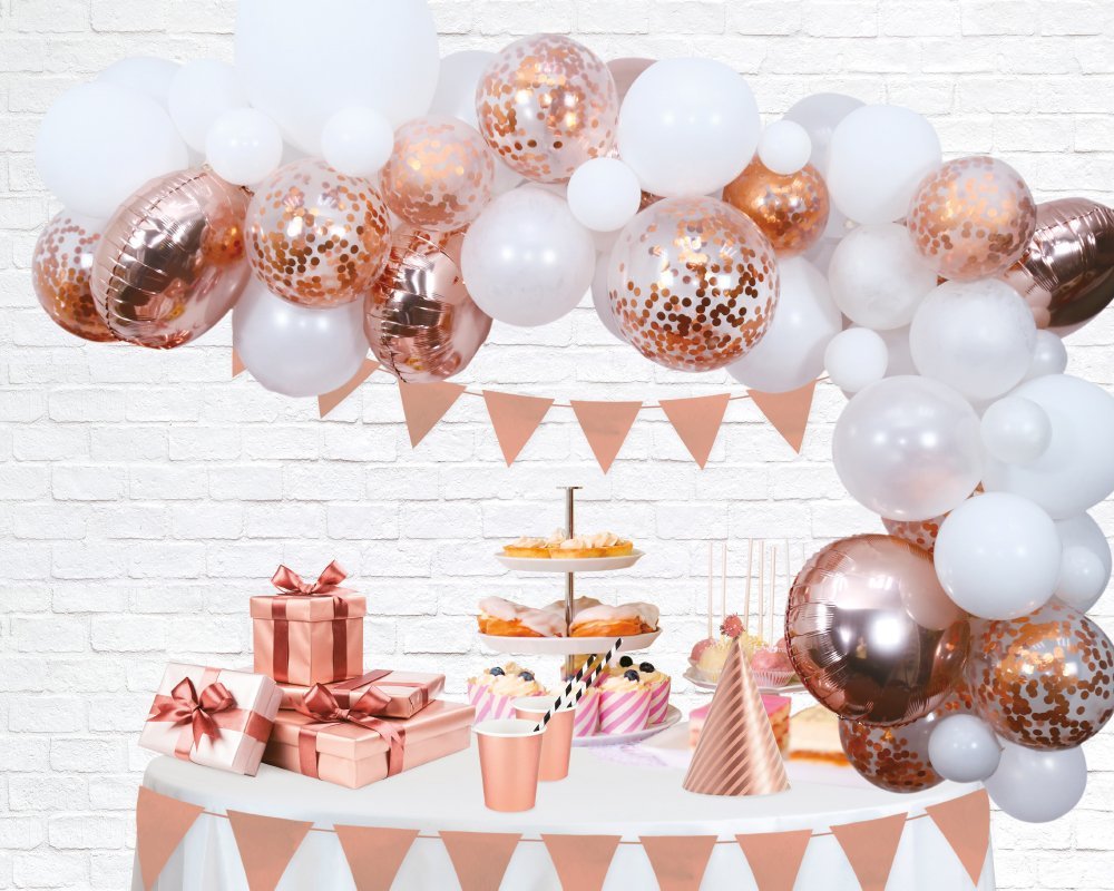 Deko Kit Rosegold Girlande Set - Ballon Set
