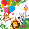 Dschungel Tiere mit Luftballons Servietten