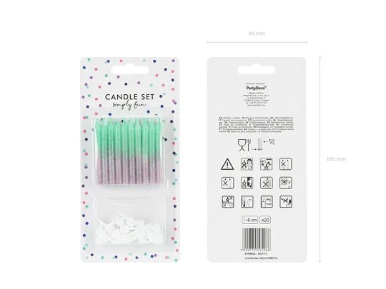 Geburtstagskerzen grün lavender - Kerzen