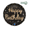 Happy Birthday blue gold balloon (filled with helium) 