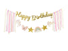 Mélange de couleurs de guirlande de bannière joyeux anniversaire 