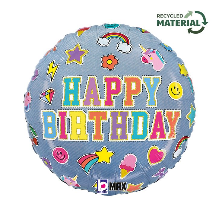 Happy Birthday Party Ballon (mit Helium gefüllt) - Happy Birthday Helium rund