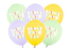 Happy Birthday pistache honiggelb lila Ballon