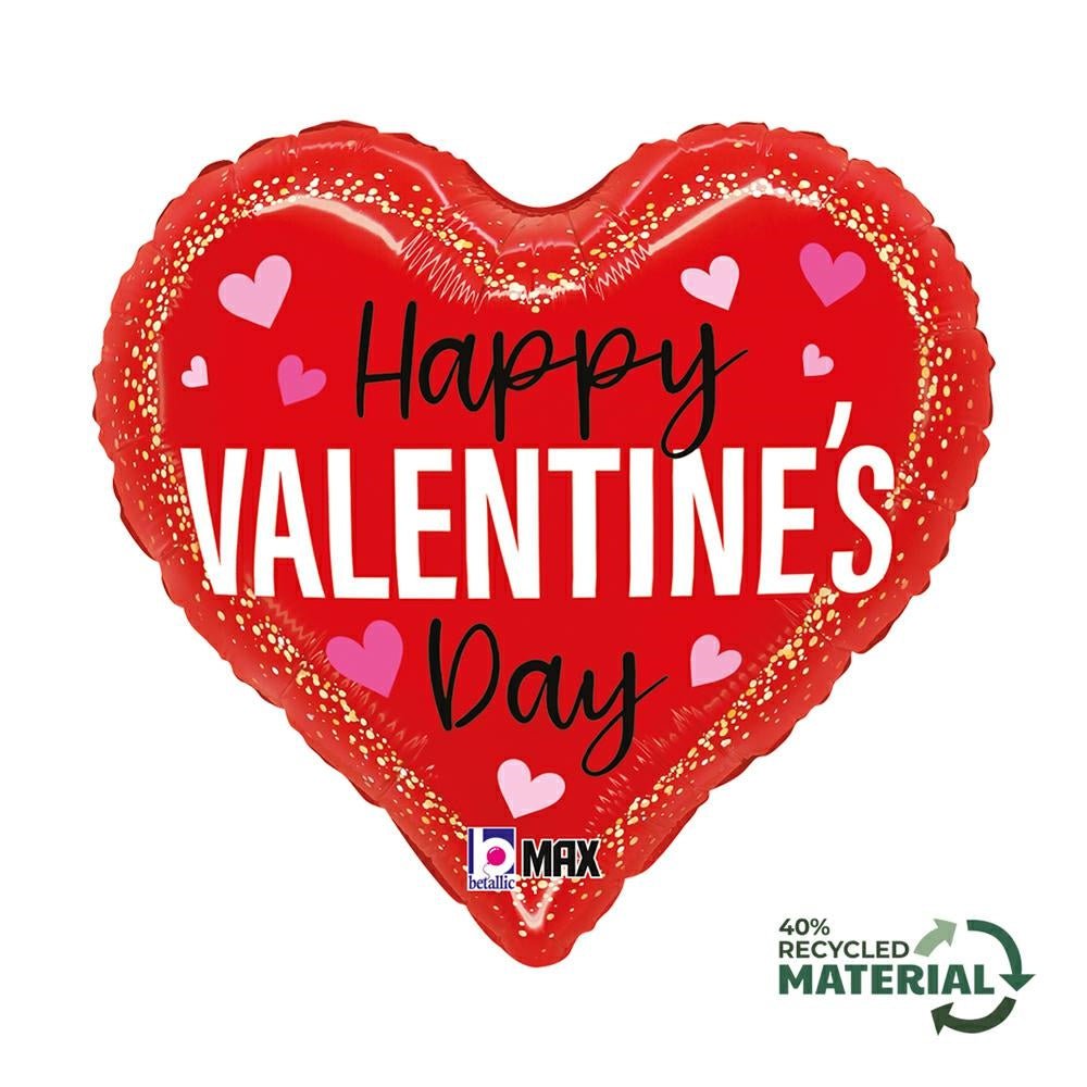Happy Valentines Day Herz Ballon (mit Helium gefüllt) - Herz Ballon helium