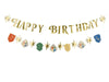 Happy Birthday banner garland color mix 