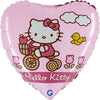 Ballon joyeux anniversaire Hello Kitty (rempli d'hélium) 