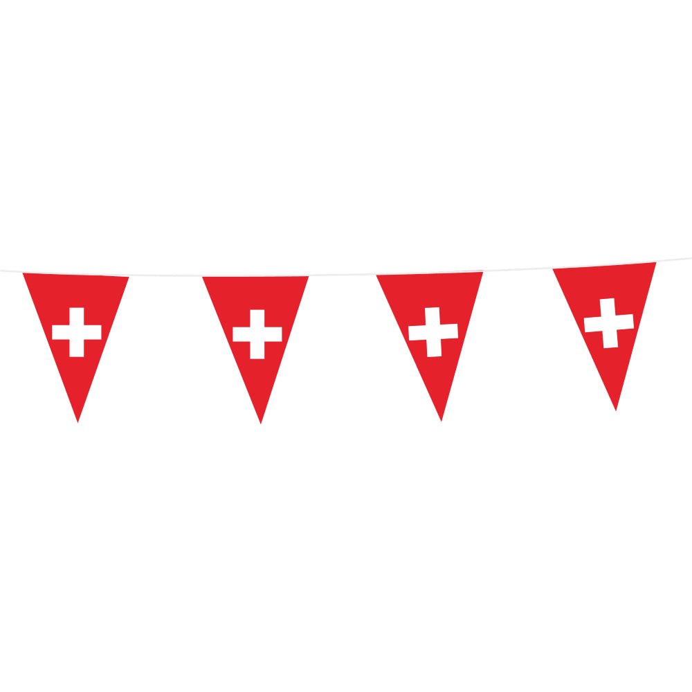 Hopp Schweiz Set 1x Tattoos temporär 1x Fahne 1x Wimpelkette - Temporäre Tattoos