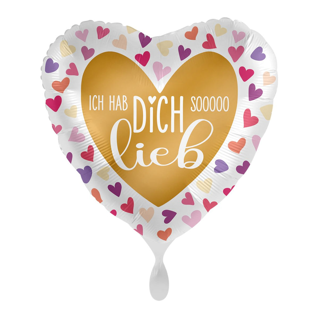 Ich hab Dich soooo lieb Ballon (mit Helium gefüllt) - Herz Ballon helium