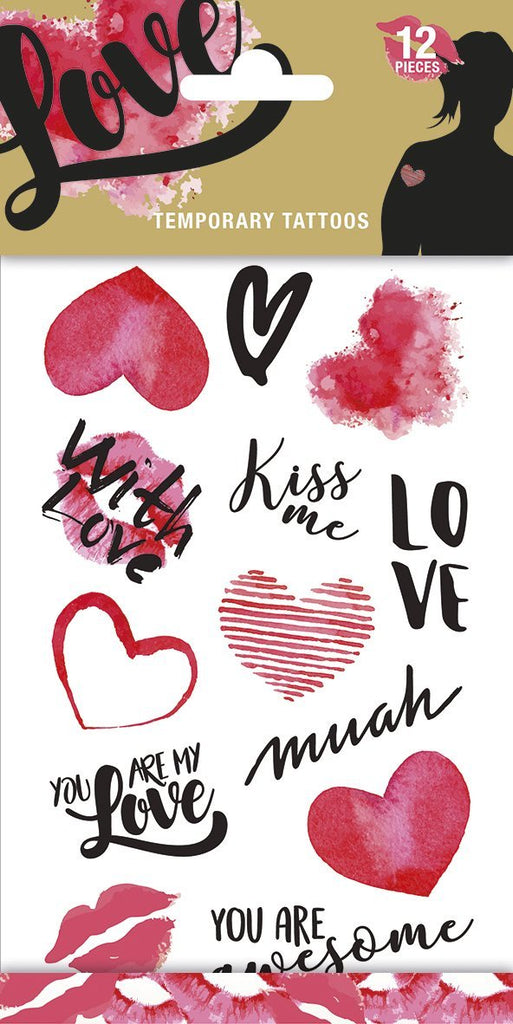 Love Liebe Tattoos temporär - Temporäre Tattoos