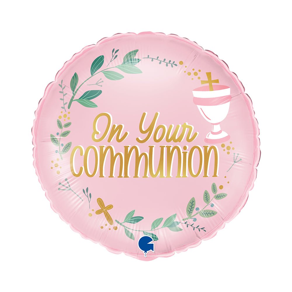 On Your Communion Pink Ballon (mit Helium gefüllt) - Rund Ballon helium