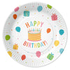 Assiette en carton Joyeux anniversaire 