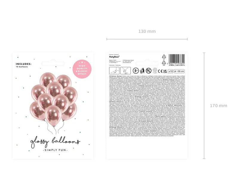 Rosegold Glossy Ballon Rund - Latex Ballon rund