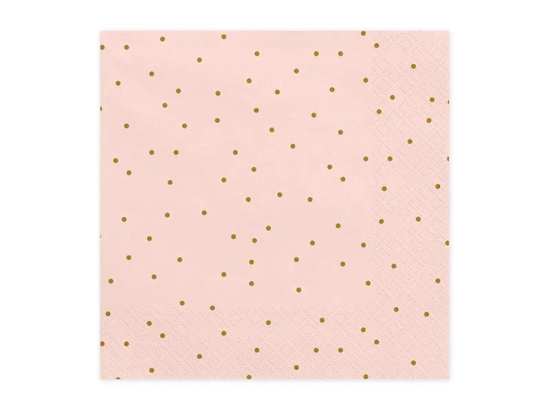 Servietten hellrosa mit goldenen Punkten - Servietten