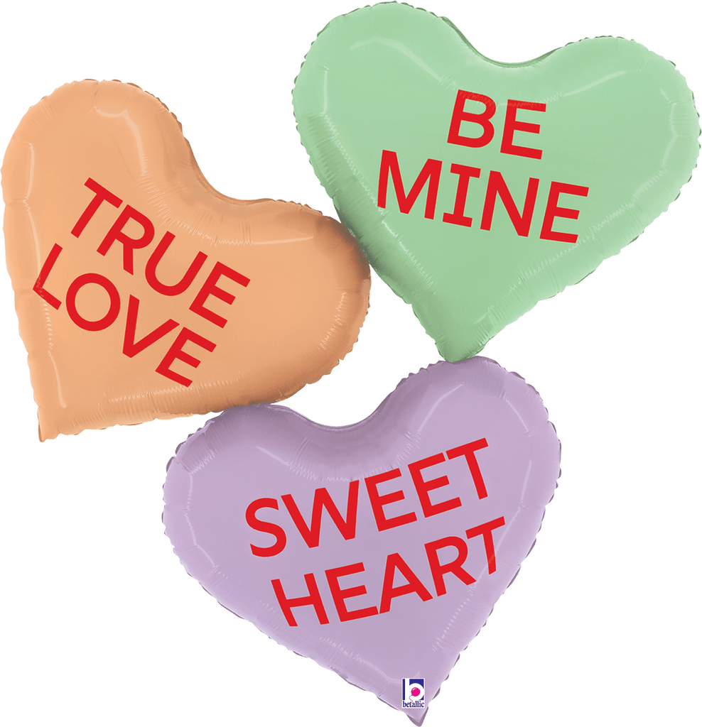 True Love - Be Mine - Sweet Heart - Cutie - I Love you - xoxo Herze Ballone (mit Helium gefüllt) - Herz Ballon helium