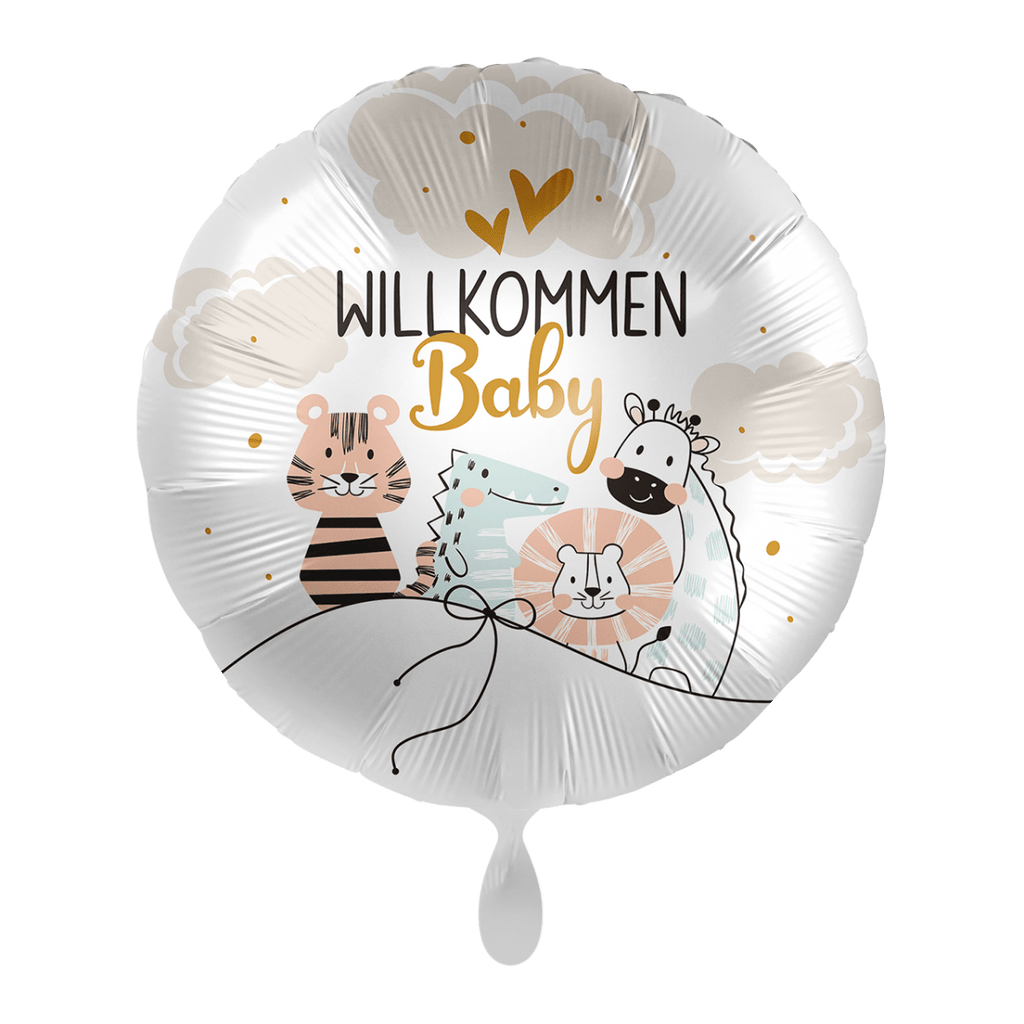 Willkommen Baby Ballon (mit Helium gefüllt) - Herz Ballon helium