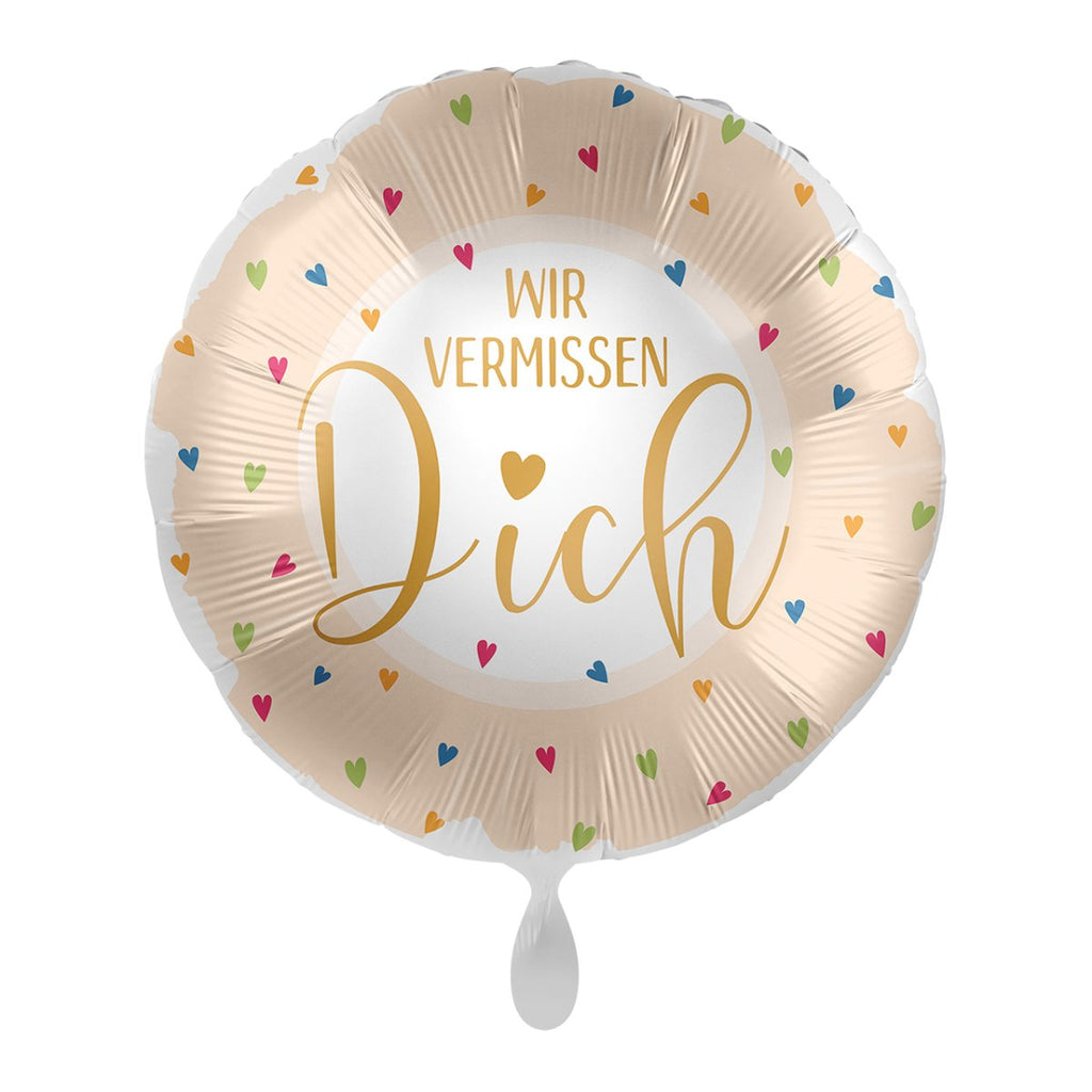 Wir vermissen Dich Ballon (mit Helium gefüllt) - Herz Ballon helium