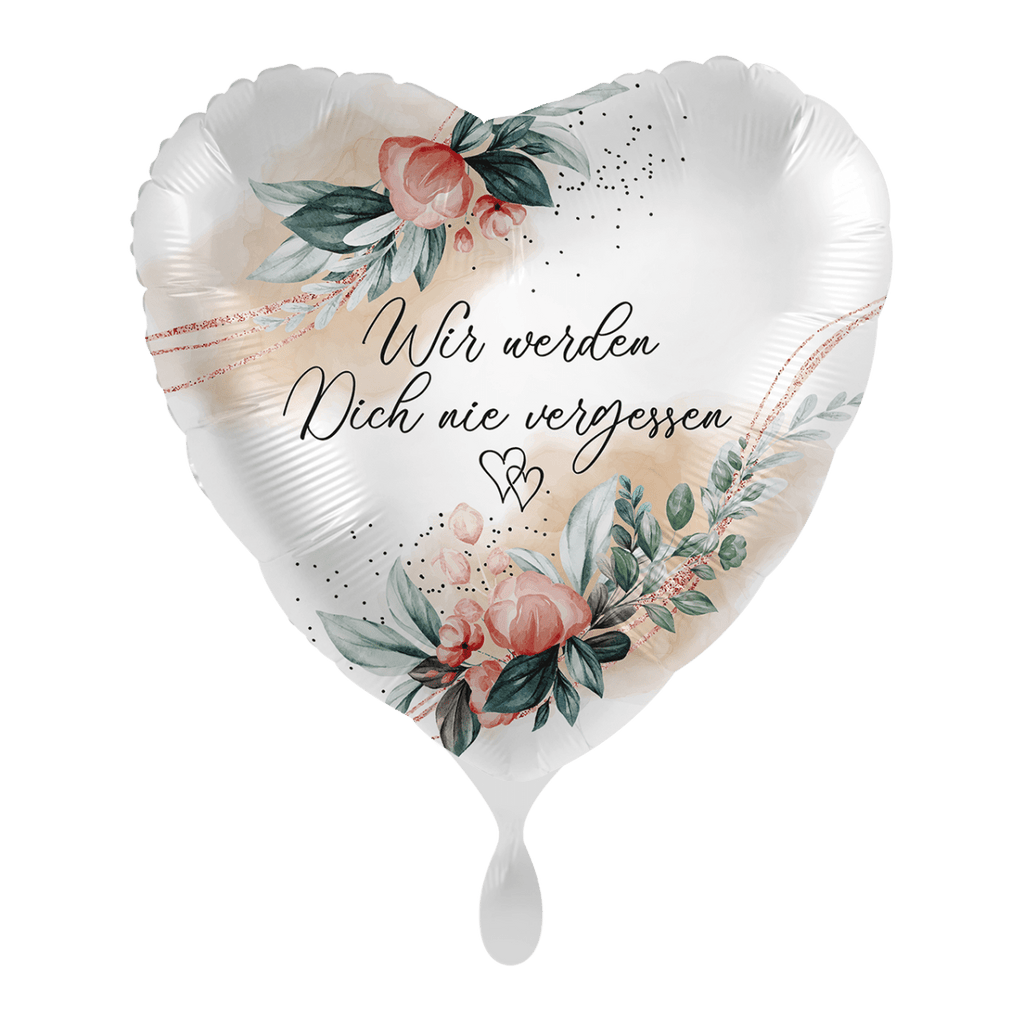 Wir werden Dich nie vergessen Ballon (mit Helium gefüllt) - Herz Ballon helium