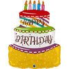 XL Cake / Kuchen Happy Birthday Ballon (mit Helium gefüllt)