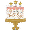 XL Cake / Kuchen Happy Birthday Ballon (mit Helium gefüllt)
