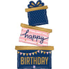 XL Cake / Kuchen Happy Birthday Ballon (mit Helium gefüllt)