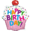 Ballon XL Cupcake Happy Birthday (rempli d'hélium) 