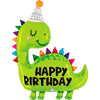 XL Dinosaurier Happy Birthday Ballon (mit Helium gefüllt)