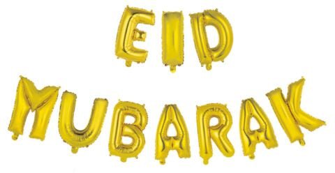 XL Eid Mubarak Ballon Girlande gold - Ballon Banner