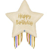 Ballon étoile coloré joyeux anniversaire (rempli d'hélium) 