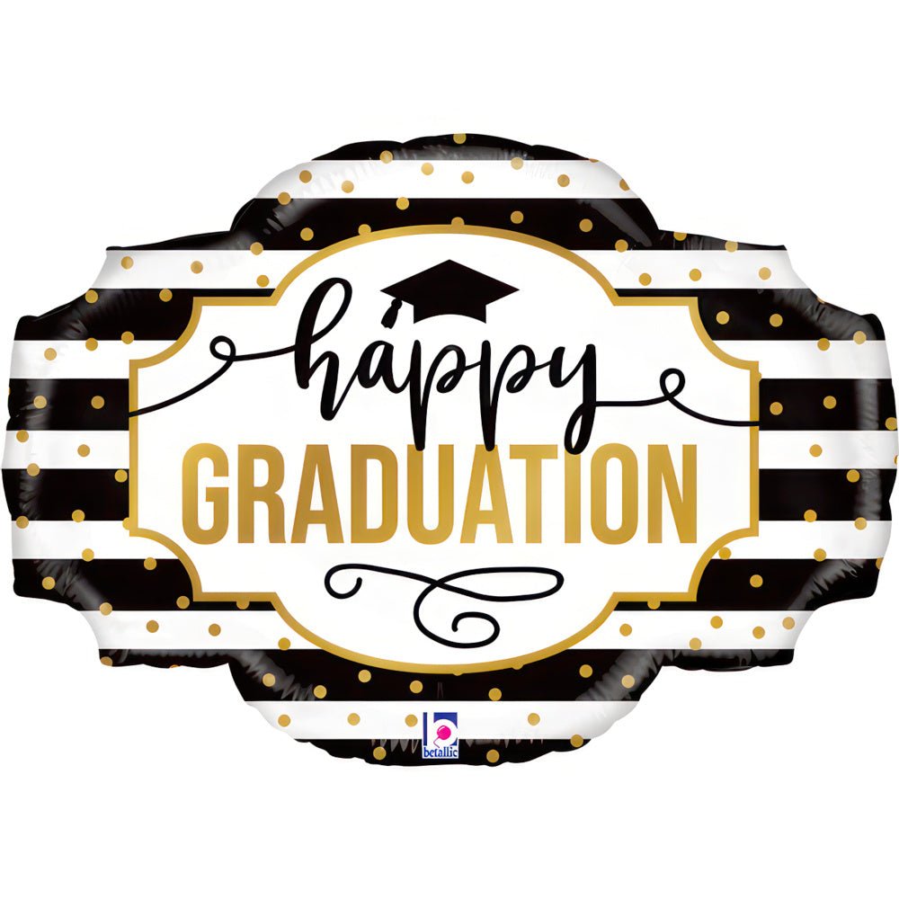 XL Happy Graduation Ballon (mit Helium gefüllt) - Herz Ballon helium