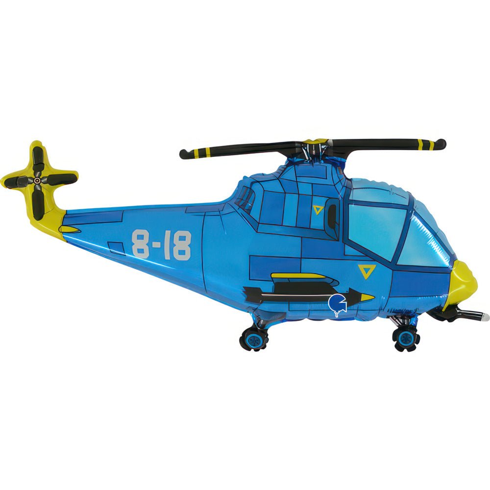 XL Helikopter blau Ballon (mit Helium gefüllt) - Supershape helium