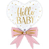Ballon XXL Welcome Baby Girl (gonflé à l'hélium) 