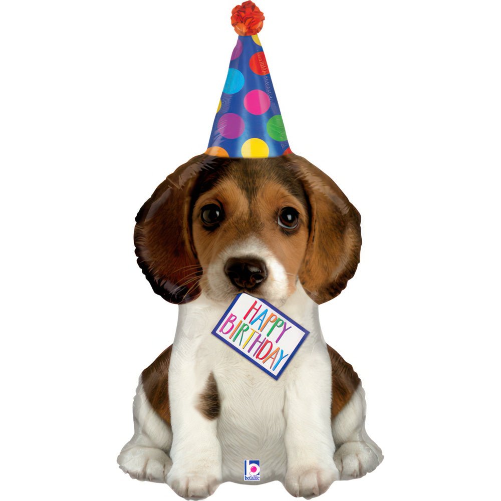 XL Hund Happy Birthday Ballon (mit Helium gefüllt) - Supershape helium