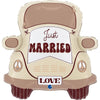 XL Just Married Hippie Auto Ballon (mit Helium gefüllt)