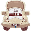 XL Just Married Hippie Ballon (mit Helium gefüllt)