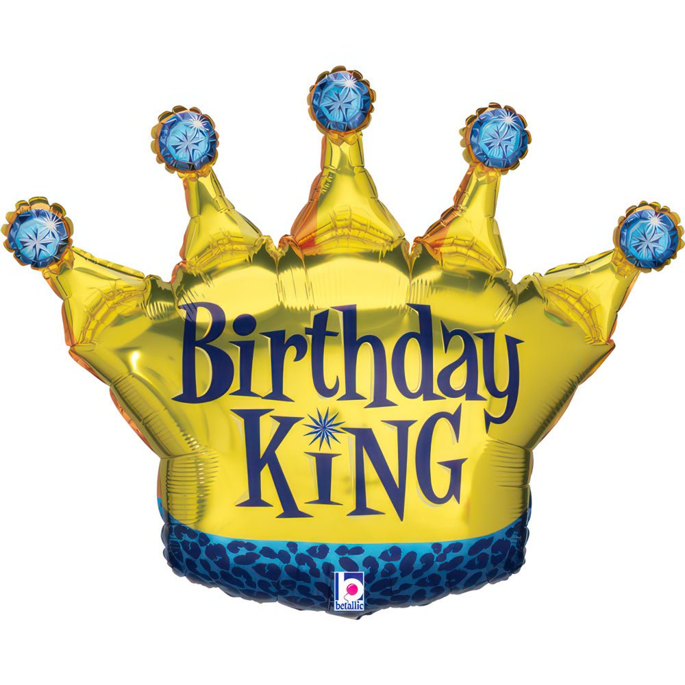 XL Krone Ballon Birthday King (mit Helium gefüllt) - Supershape helium