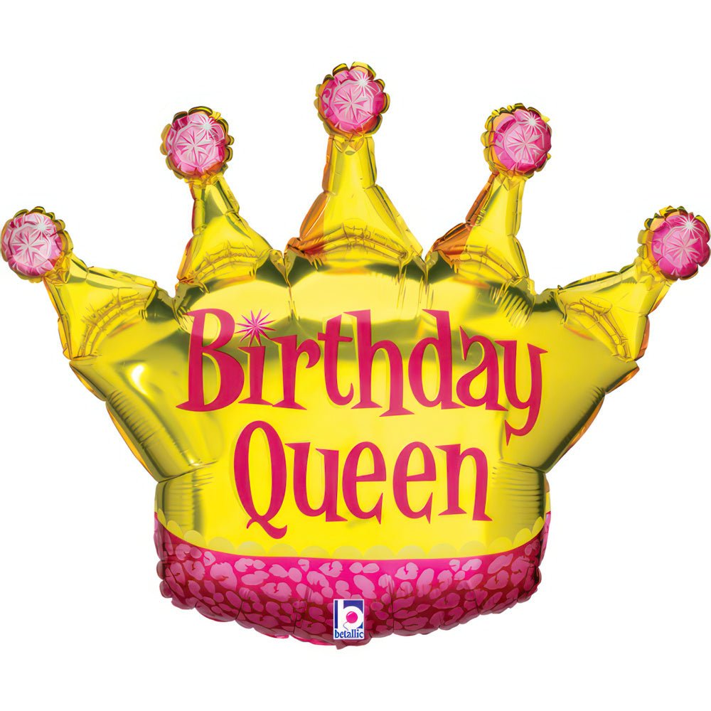 XL Krone Ballon Birthday Queen (mit Helium gefüllt) - Supershape helium