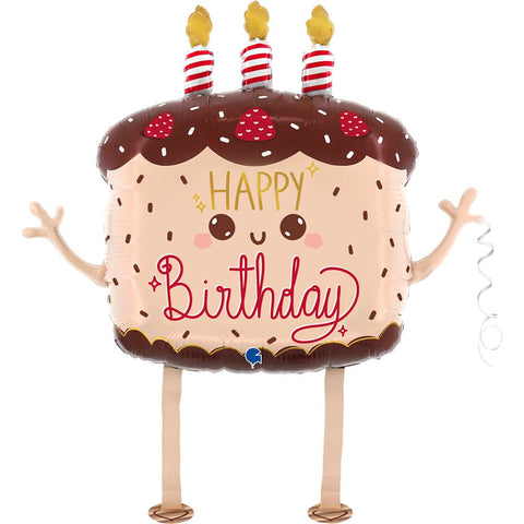 XL Kuchen Happy Birthday Air Walker Ballon ( mit Helium gefüllt)
