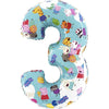 Ballon XL Peppa Pig Chiffres 3 (rempli d'hélium) 