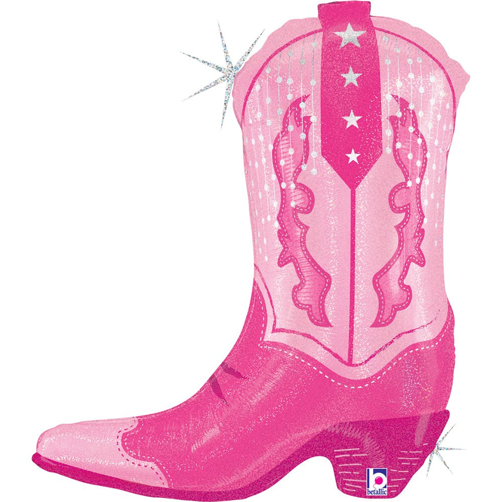 XL Pink Cowgirl Boot Stiefel Ballon (mit Helium gefüllt) - Supershape helium