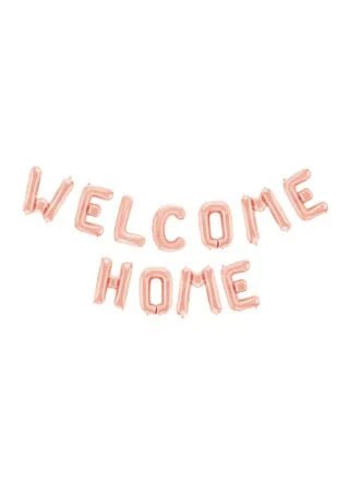 XL Welcome Home Ballon Girlande rosegold - Ballon Banner