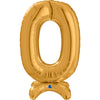 XL Zahlen Ballon Gold 0 zum Aufstellen (ohne Helium)