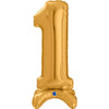 XL Zahlen Ballon Gold 1 zum Aufstellen (ohne Helium)